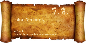 Teke Norbert névjegykártya